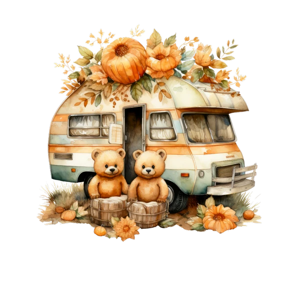 Kabaklı ve Ayıcık Ailesi Karavan Stickerı - Resim 2