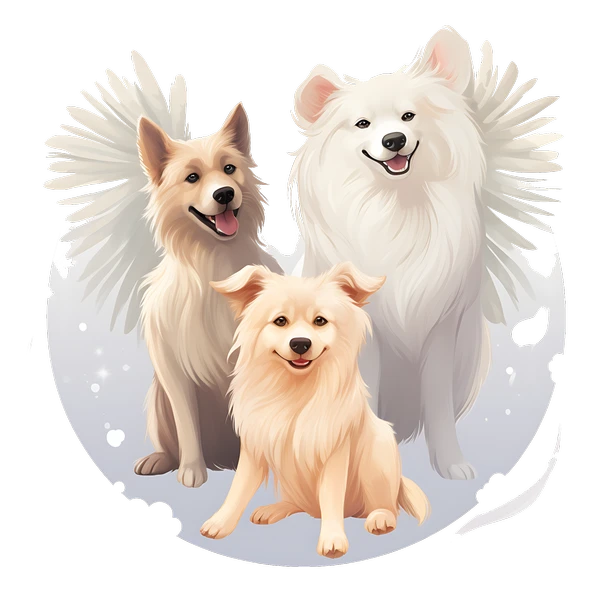 Kanatlı Köpek Ailesi Duvar Sticker'ı - Resim 2