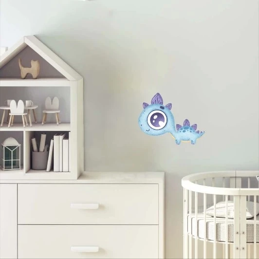 Mavi Dinazor Duvar Sitcker - Resim 2