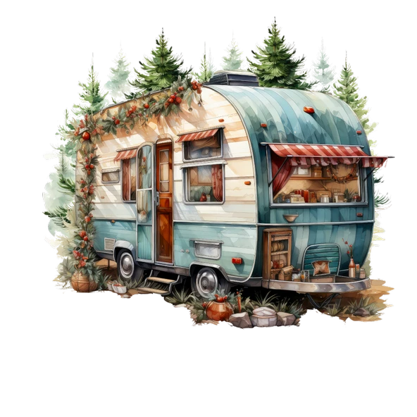 Rustik Çam Ağaçlı Karavan Duvar Stickerı - Resim 2
