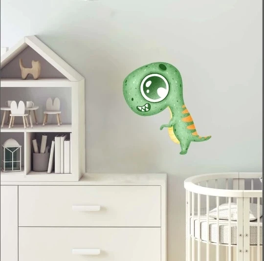 Yeşil Dinazor Duvar Sticker - Resim 2