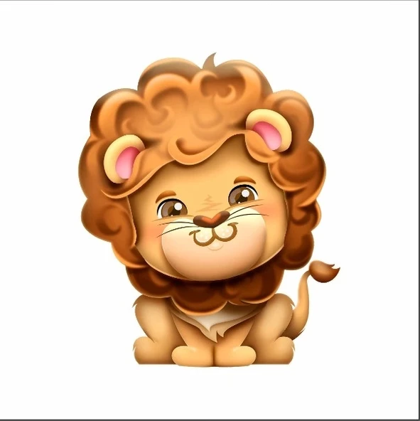 Sevimli Aslan Duvar Sticker ürün görseli 1