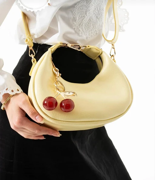 Lisbond Elegance Betty Model Sarı Charm Hediyeli Kadın El Ve Omuz Çantası ürün görseli 1