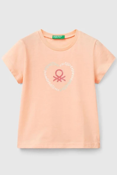 United Colors of Benetton Kız Çocuk T shirt Somon 3I1XG10HU ürün görseli 1