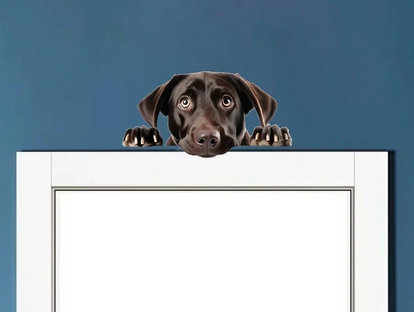 Koyu Kahverengi Labrador Köpek Duvar Sticker'ı ürün görseli 1