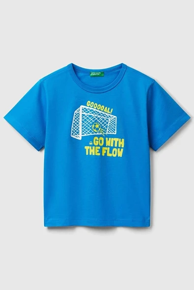United Colors of Benetton Erkek Çocuk Tshirt Mavi 3JERG10JQ ürün görseli 1