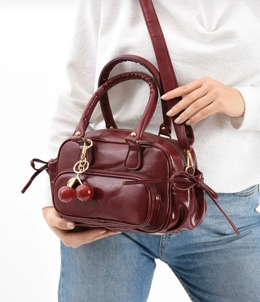 Lisbond Elegance Casandra Model Bordo Kadın El Ve Omuz Çantası (CHARM DAHİL DEĞİLDİR) ürün görseli 1