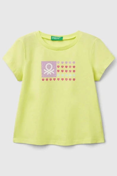 United Colors of Benetton Kız Çocuk T shirt Sarı 3I1XG10HU ürün görseli 1