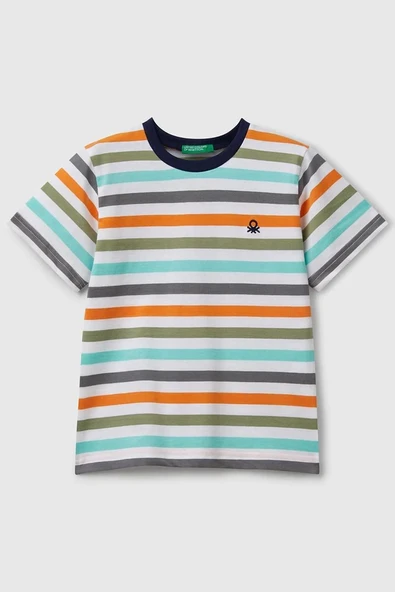 United Colors of Benetton Erkek Çocuk Çizgili T shirt Mix 3FHXG10HR ürün görseli 1