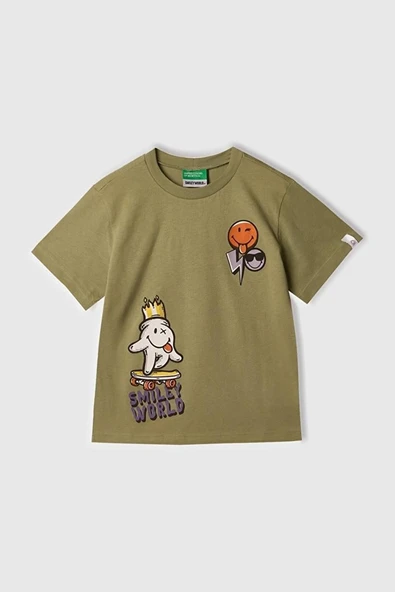 United Colors of Benetton Erkek Çocuk Smile T shirt Lacivert 3I1XG10IH ürün görseli 1