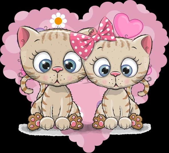 Tatlı Yavru Kediler Duvar Stickerı ürün görseli 1