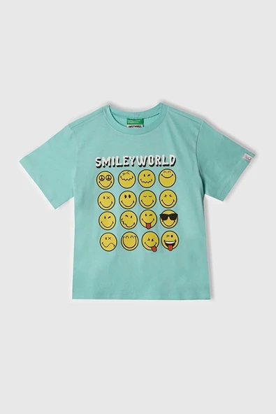 United Colors of Benetton Erkek Çocuk Smile T shirt Turkuaz 3I1XG10IH ürün görseli 1