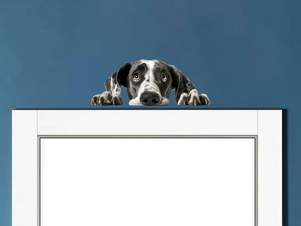 Siyah Beyaz Benekli Köpek Duvar Sticker'ı ürün görseli 1