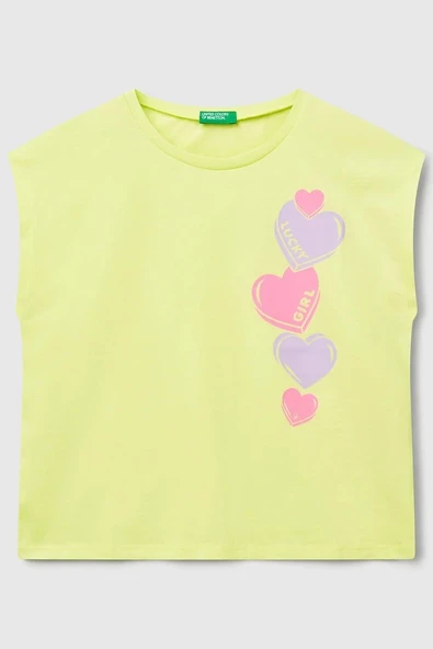 United Colors of Benetton Kız Çocuk G Tshirt Sarı 3JERC10PB ürün görseli 1