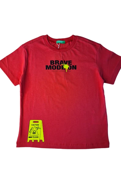 United Colors of Benetton Erkek Çocuk Tshirt Bordo 3JERC10PE ürün görseli 1
