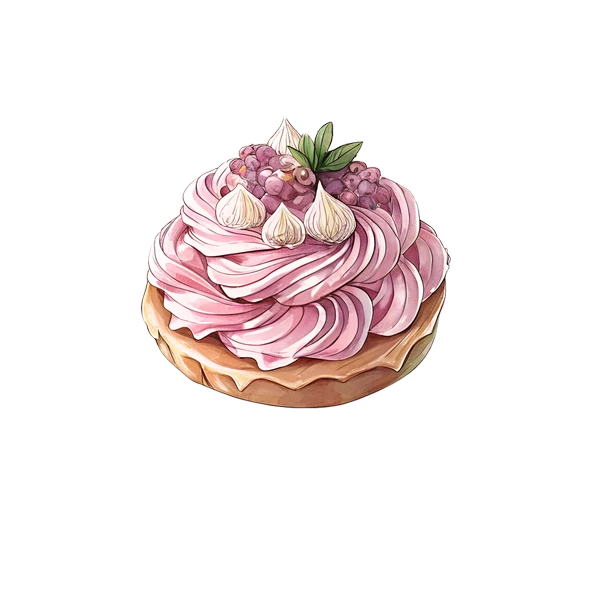 Mor Üzümlü ve Meringue'li Pembe Kremalı Tartalet ürün görseli 1