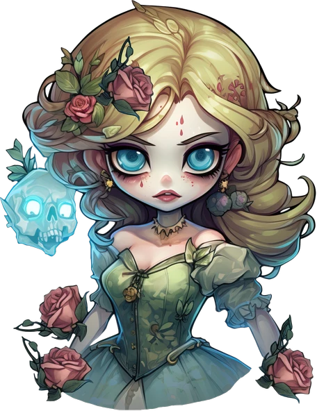 Mavi Işıklı Minik Kız Duvar Stickerı - Resim 2