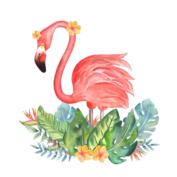 Tropikal Yapraklı Flamingo ürün görseli 1