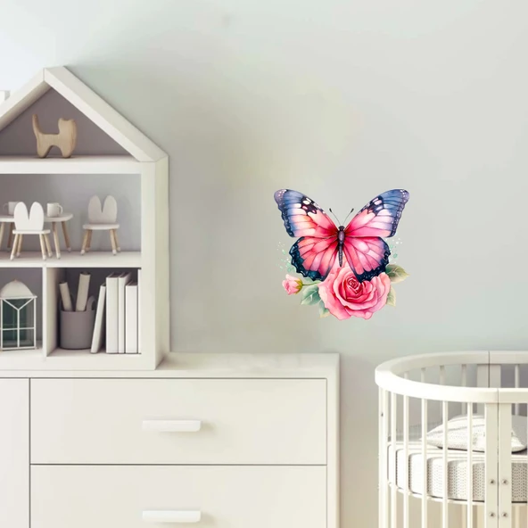 Tek Kanatlı Mavi Kelebek Duvar Stickerı ürün görseli 1