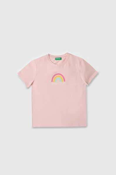 United Colors of Benetton Kız Çocuk T shirt A.Pembe BNT-G21814 ürün görseli 1