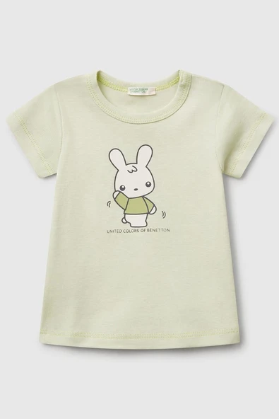 United Colors of Benetton Kız Bebek T shirt A.Yeşil 3I9WA1062 ürün görseli 1