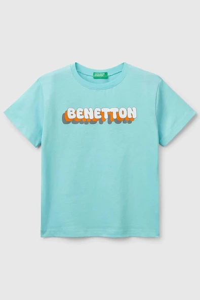 United Colors of Benetton Erkek Çocuk T shirt Turkuaz 3I1XG10HT ürün görseli 1