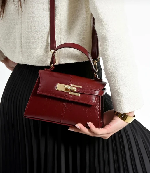 Lisbond Elegance Anastasia Model Bordo Kadın El Ve Omuz Çantası ürün görseli 1