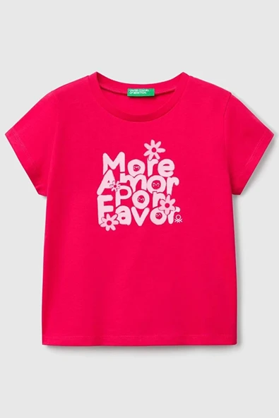 United Colors of Benetton Kız Çocuk Tshirt Fuşya 3JERG10J3 ürün görseli 1