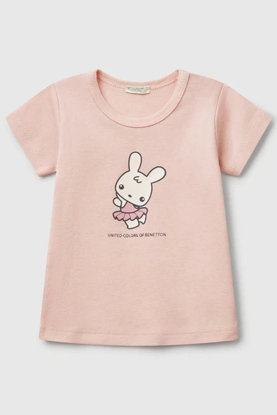 United Colors of Benetton Kız Bebek T shirt A.Pembe 3I9WA1062 ürün görseli 1