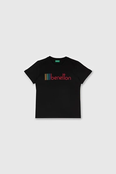 United Colors of Benetton Erkek Çocuk T shirt Siyah BNT-B21847 ürün görseli 1