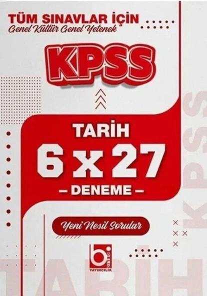 KPSS Tarih 6x27 Deneme Bigelio Yayıncılık ürün görseli 1