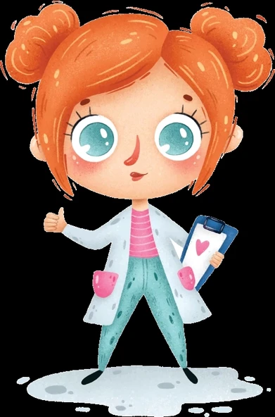 Doktor Kız Duvar Stickerı (Pembe Kıyafetli) ürün görseli 1