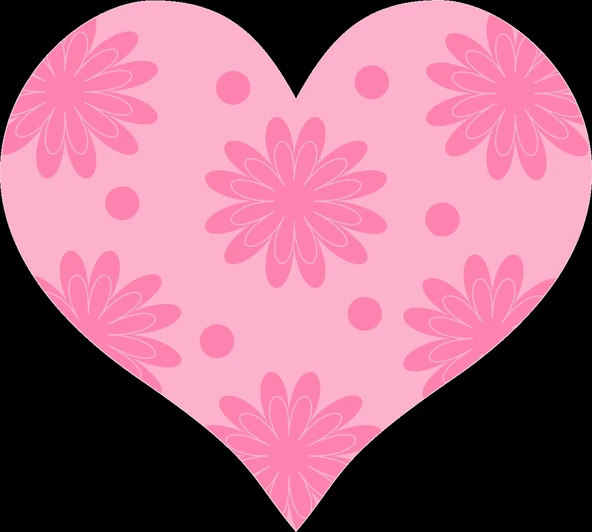 Koyu Pembe Çiçekli Kalp Duvar Stickerı ürün görseli 1