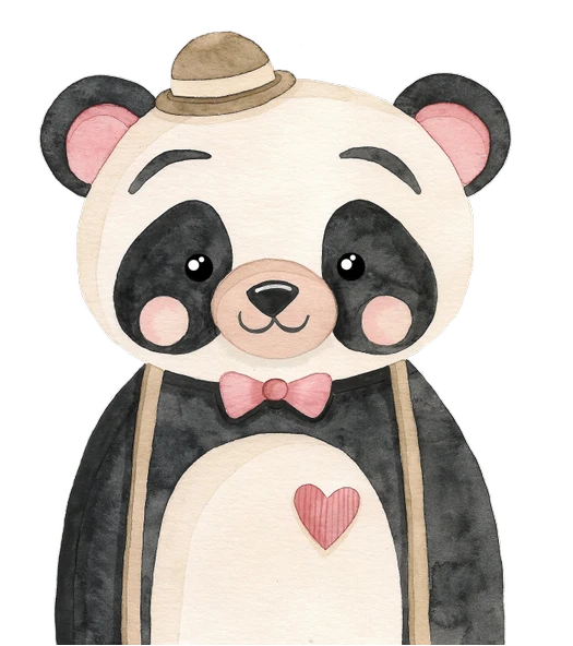 Papyonlu Panda Duvar Stickerı ürün görseli 1