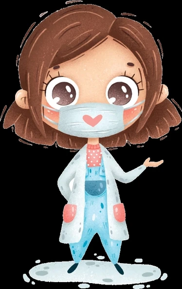 Maskeli Kız Doktor Duvar Stickerı ürün görseli 1