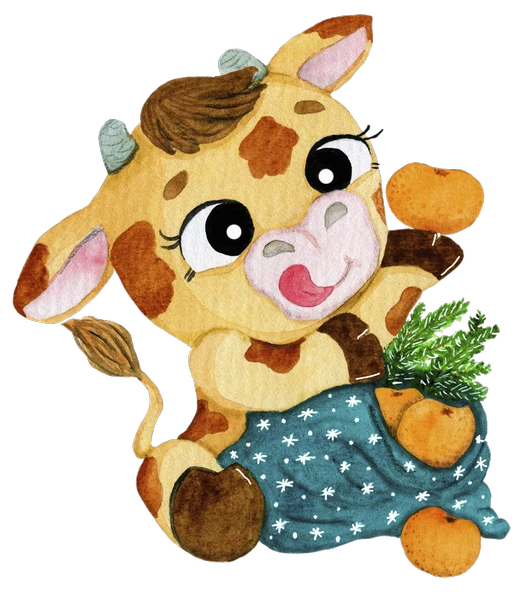 Mandalinalı İnek Duvar Stickerı ürün görseli 1
