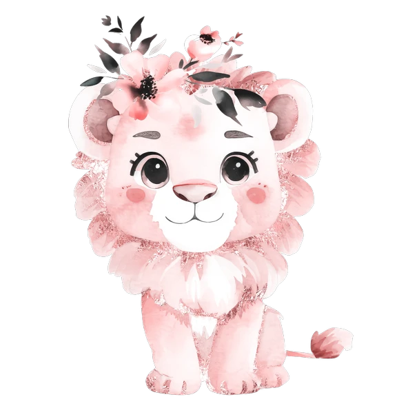 Pembe Aslan Duvar Stickerı ürün görseli 1