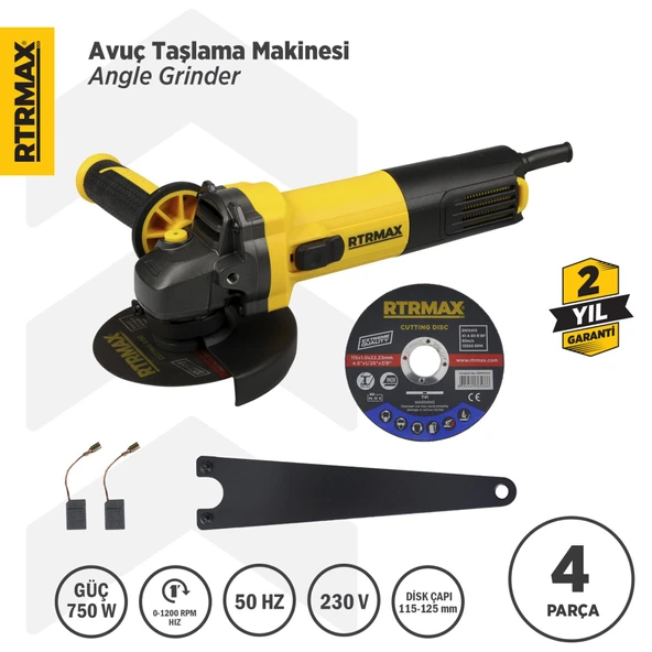 RTM102 Avuç Taşlama Makinası 115 mm 750 W ürün görseli 1