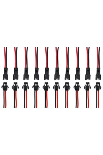 Adam 10 Takım 2 Pin 10cm Kablolu Konnektör Led Elektrik Bağlantı Soket Fiş ürün görseli 1