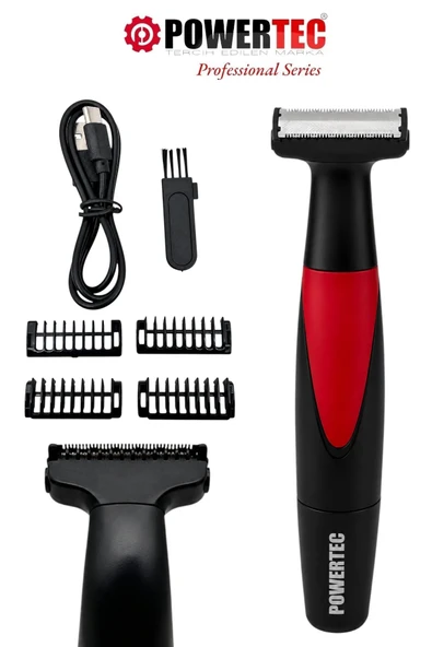 Powertec TR-655 Vücut Tıraş Makinesi (Body Groom) Çift Bıçak - Sıfıra Yakın Kesim ürün görseli 1