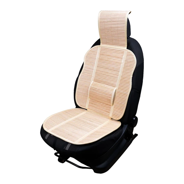Oto Hasır Bambu Minder Ön Bej İkili Takım Bel Destekli Terletmez WF-1053-BEJ ürün görseli 1