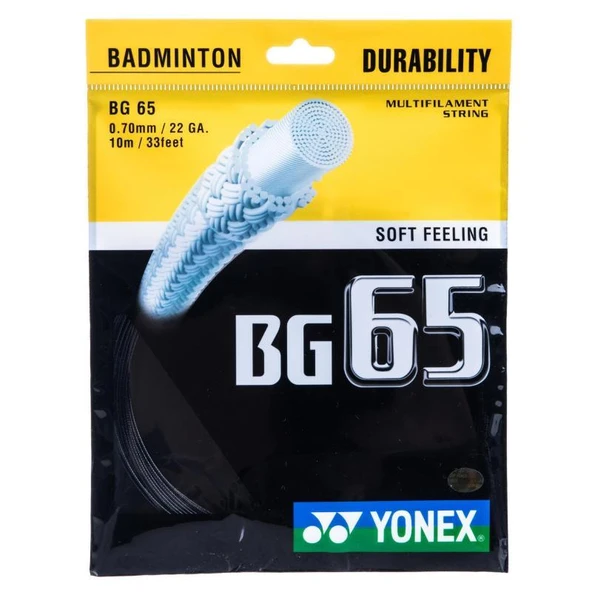 Yonex Bg 65 Badminton Kordajı 0.70 mm / 10m - Siyah ürün görseli 1