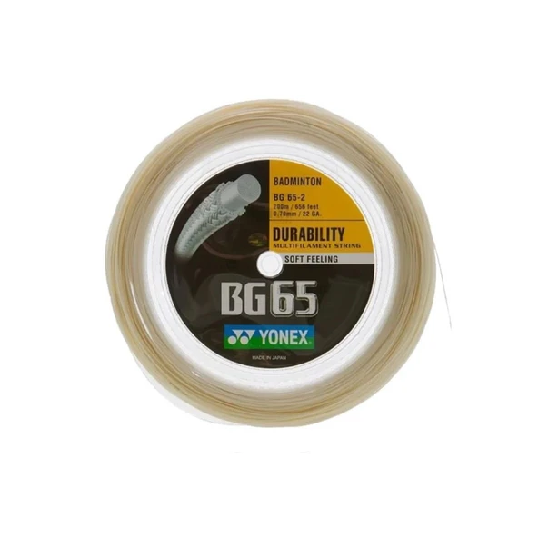Yonex Bg 65 Badminton Kordajı 0.70 mm / 200m - Amber Beyaz ürün görseli 1