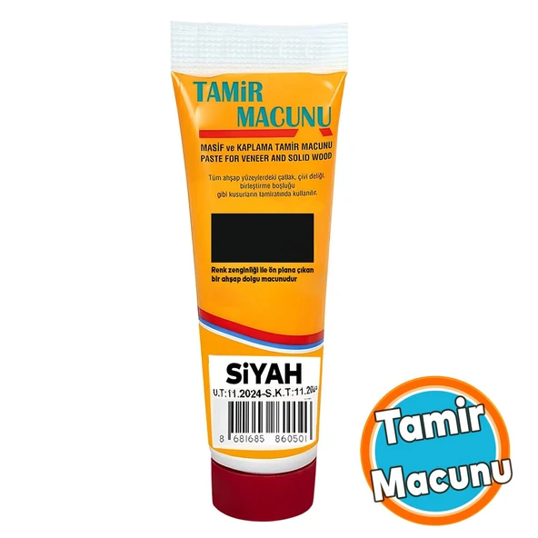 Tamir Macunu Ahşap Parke Siyah Mobilya Dolgu Çatlak Çizik Giderici 200 Gr Kullanıma Hazır Macun ürün görseli 1