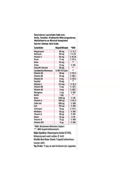 Lactofolin Folik Asit, Kolin, Probiyotik, Multivitamin 30 Kapsül - Resim 5