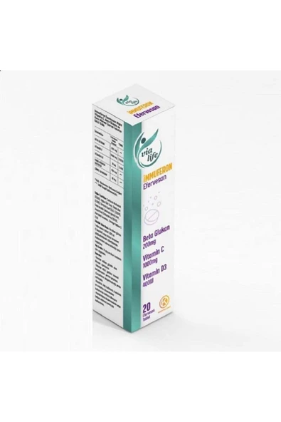 Beta Glucan 200mg, Vitamin C 1000mg, D3, Çinko, Karamürver 20 Efervesan ürün görseli 1