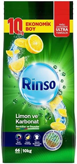 Rinso Limon ve Karbonat 10 KG Toz Çamaşır Deterjanı ürün görseli 1