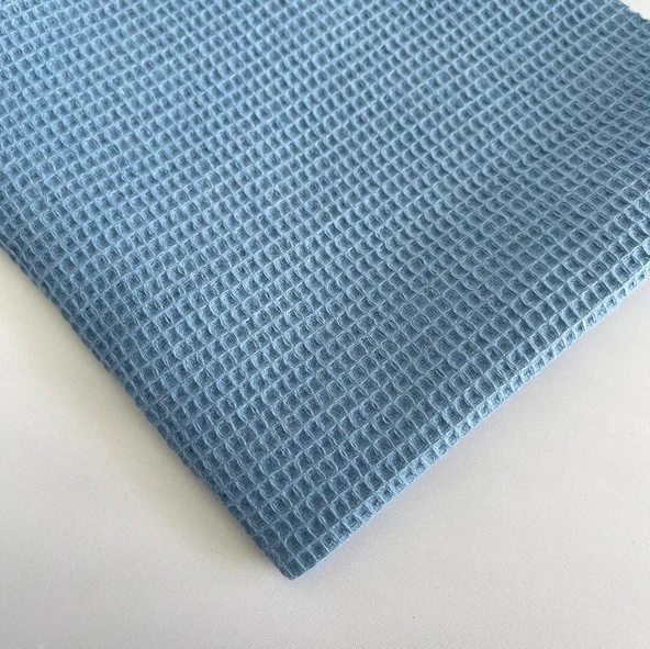 Kaf Kumaş  Küçük Kareli Waffle Pike | Mavi ürün görseli 1