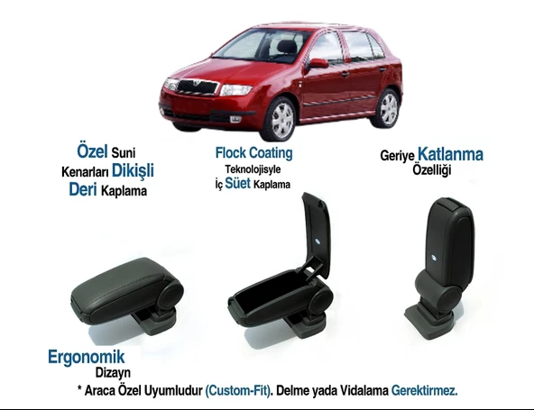 SKODA FABIA MK1 ARACA ÖZEL KOL DAYAMA KOLÇAK VİDASIZ 1999 2000 2001 2002 2003 2004 2005 2006 2007 ürün görseli 1