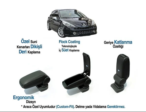 PEUVGOAT 207 SW ARACA ÖZEL KOL DAYAMA KOLÇAK  VİDASZ 2006 2007 2008 2009 2010 2011 2012 ürün görseli 1
